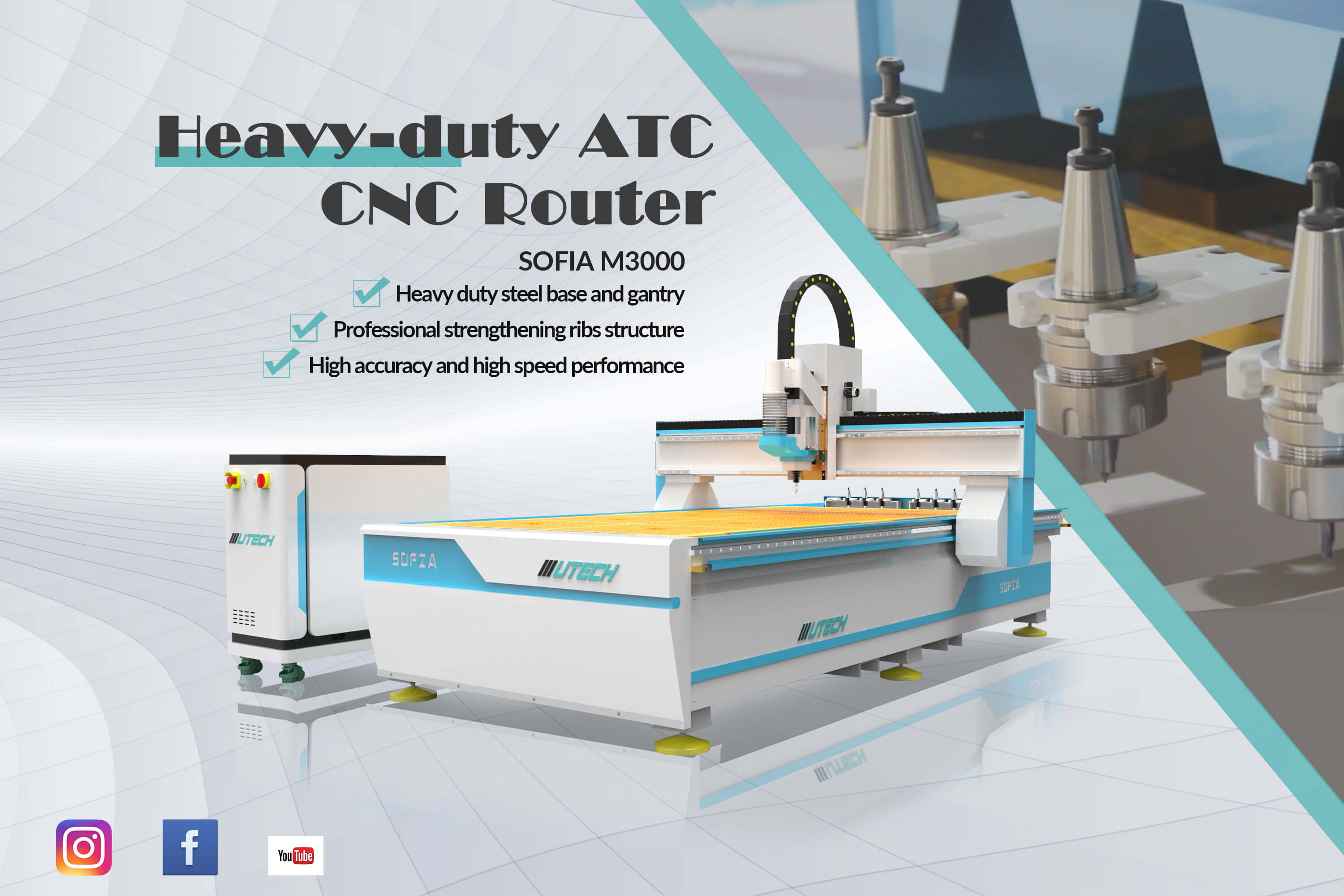 Automatische 3D-Holzschnitz-CNC-Fräsmaschine